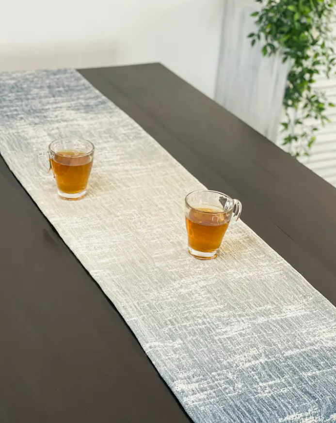 Sunset Table Runner, Blue/Gray