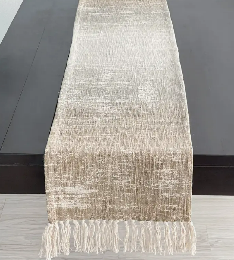 Sunset Table Runner, Beige/Gray