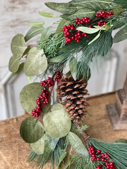 Garnet Berry Eucalyptus Garland