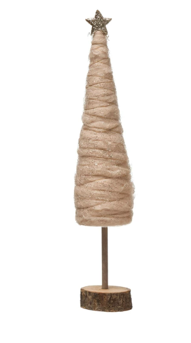 Pink Wool Cone Tree, 2 sizes