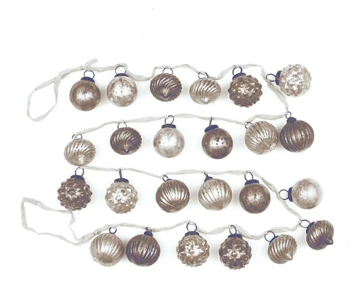 Embossed Mercury Glass Ornament Garland
