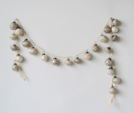 Embossed Mercury Glass Ornament Garland