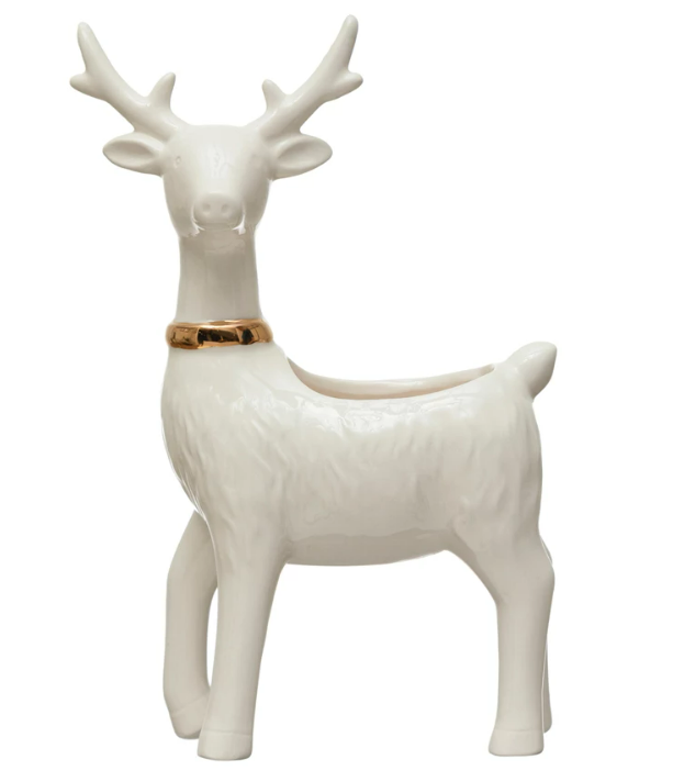 Stoneware Reindeer Planter