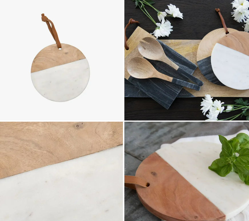 White Marble Round Cutting Board