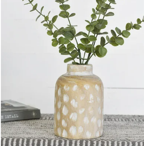 Nicole White Wash Spotted Vase, 2 sizes