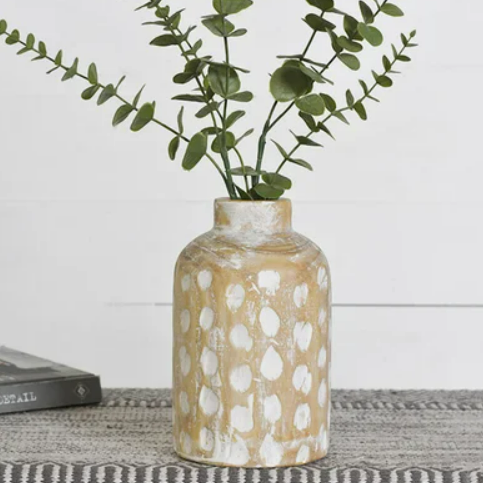 Nicole White Wash Spotted Vase, 2 sizes