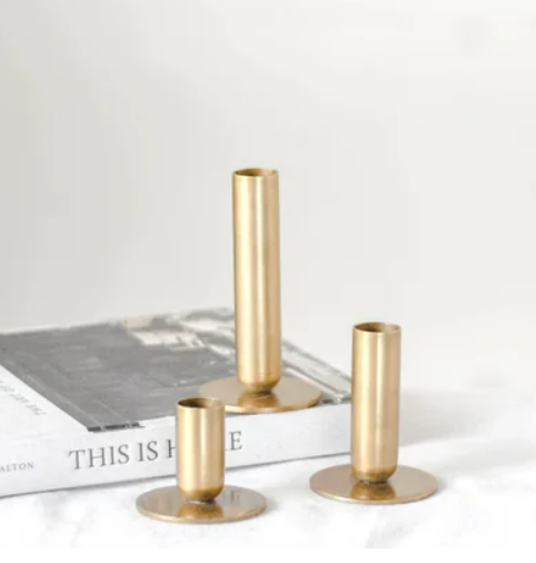 Dylan Antique Brass Candle Holder, 3 styles