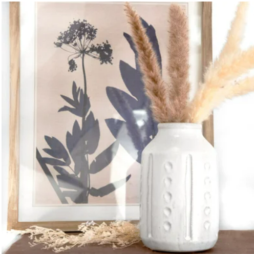 Chloe White Stripe Vase