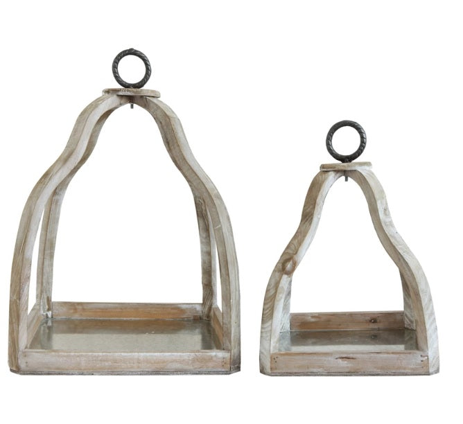 Makenzie Open Wood Lantern, 2 sizes