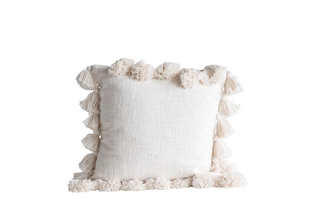 Everly Pom Pom Pillow Cream - Urban Farmhouse Market