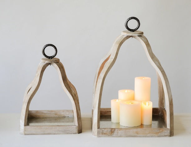 Makenzie Open Wood Lantern, 2 sizes