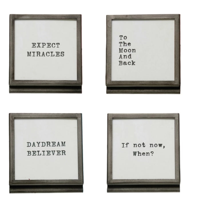 Mini Silver Metal Signs