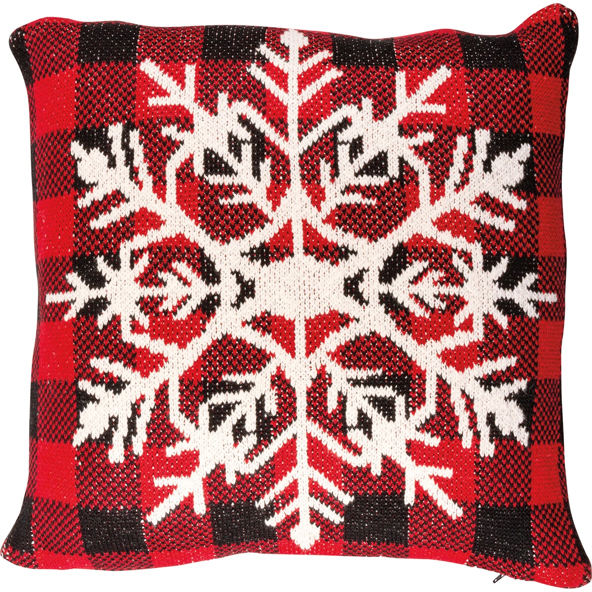 Red Buffalo Check Snowflake Pillow