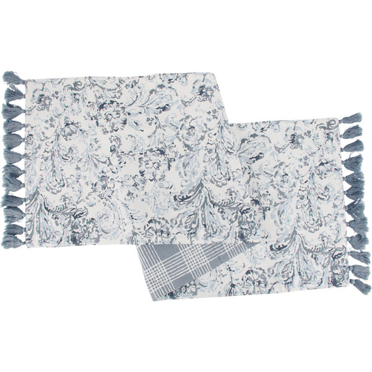 Indigo Blue Floral Table Runner