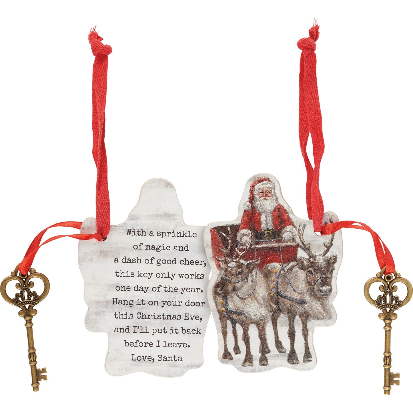 Santa's Sleigh Key Ornament