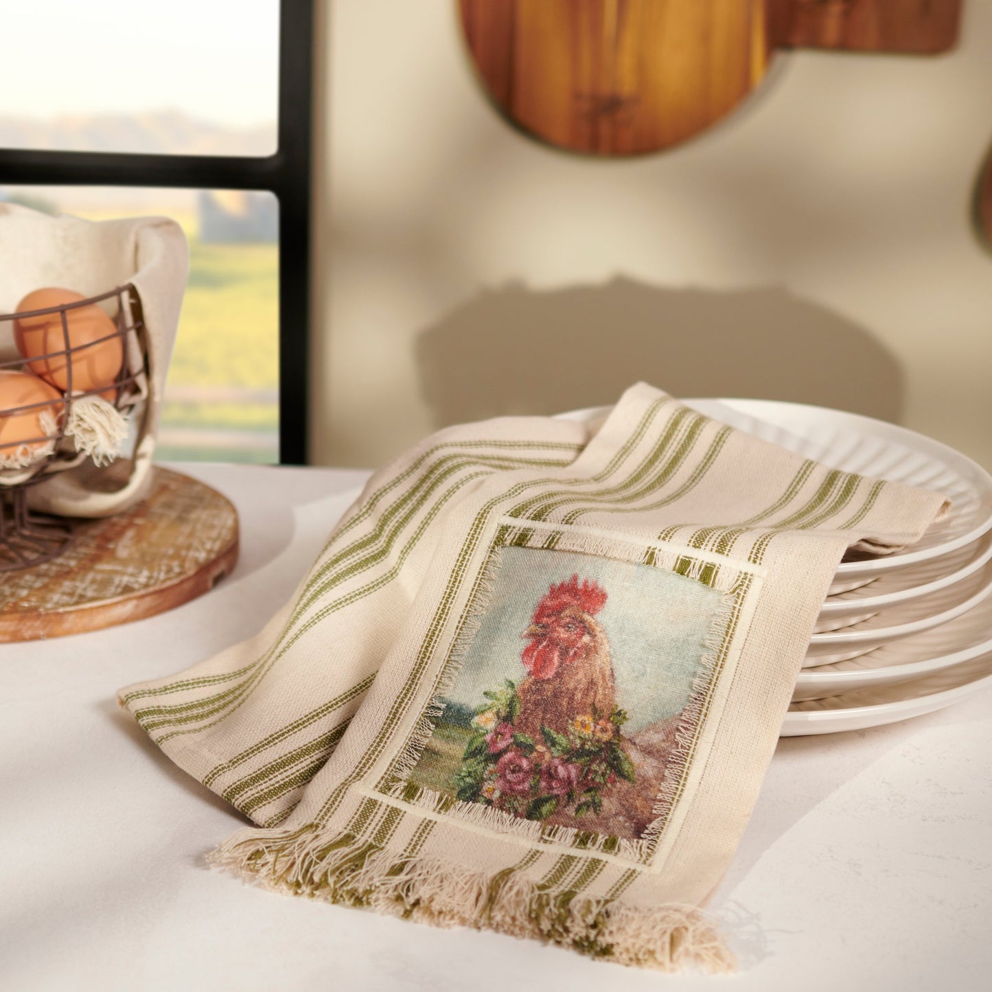 Floral Chicken Kitchen Towel