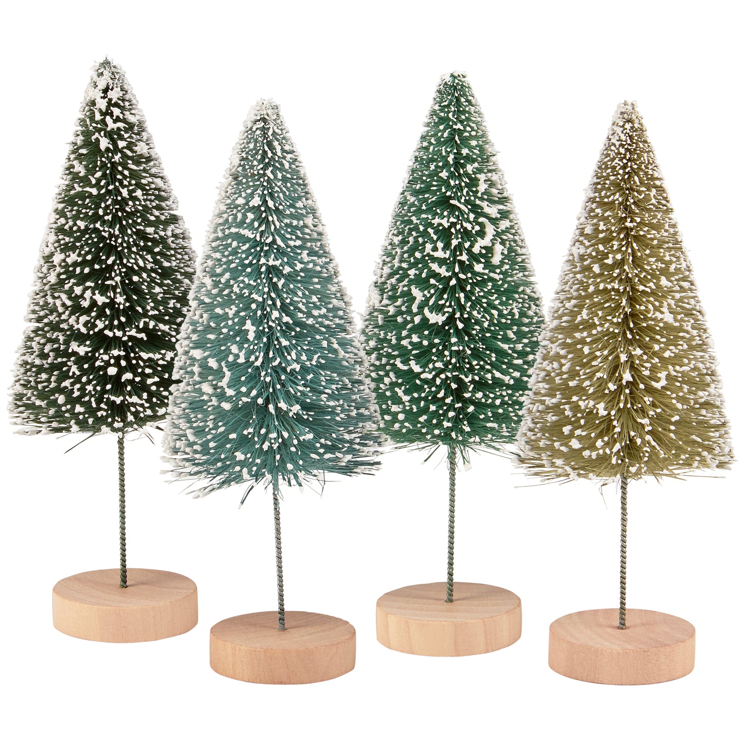 Green Winter Bottle Brush Trees, 4 colors