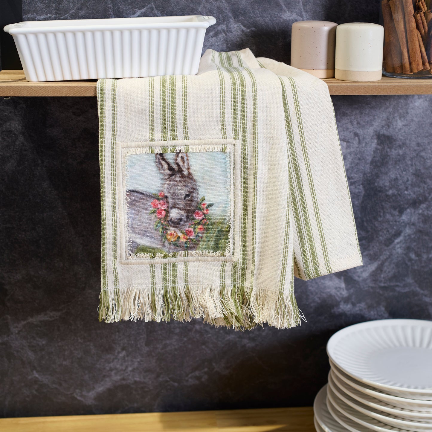 Floral Donkey Kitchen Towel