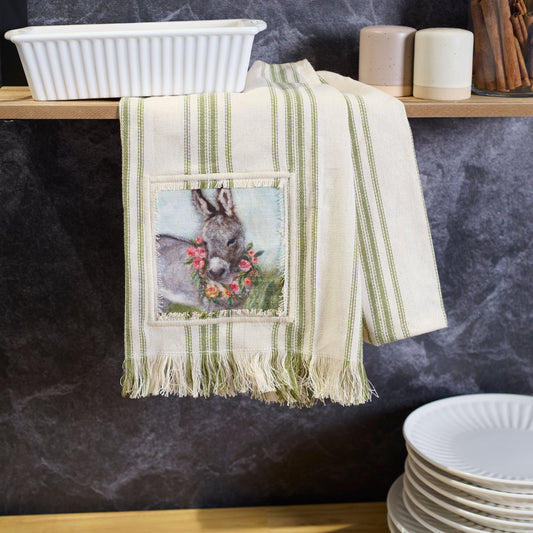 Floral Donkey Kitchen Towel