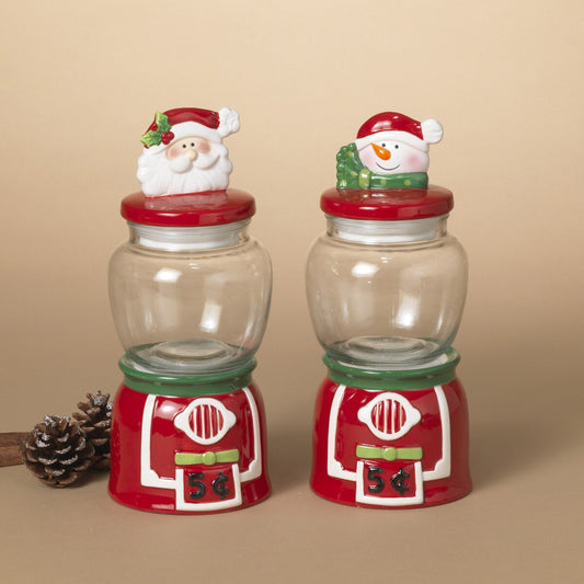 Santa or Snowman Candy Machine Container, 2 styles
