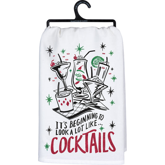 To Look A Lot Like Cocktails Kitchen Towel