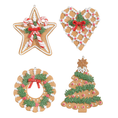 Holiday Gingerbread Cookie Ornament, 4 styles