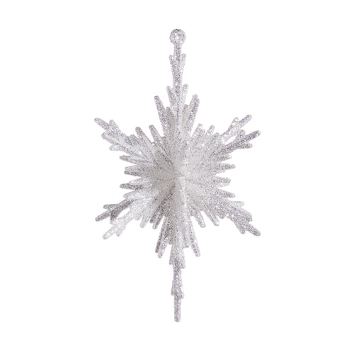 Glittered Silver Snowflake Ornament