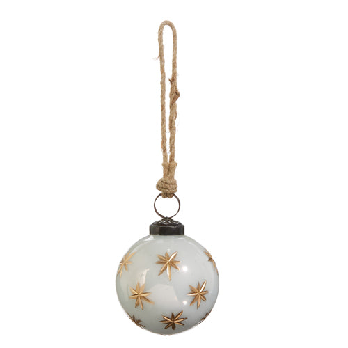 Gold Star Etched Ball Ornament