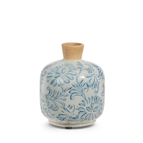 Blue Floral Pattern Vase, 2 styles