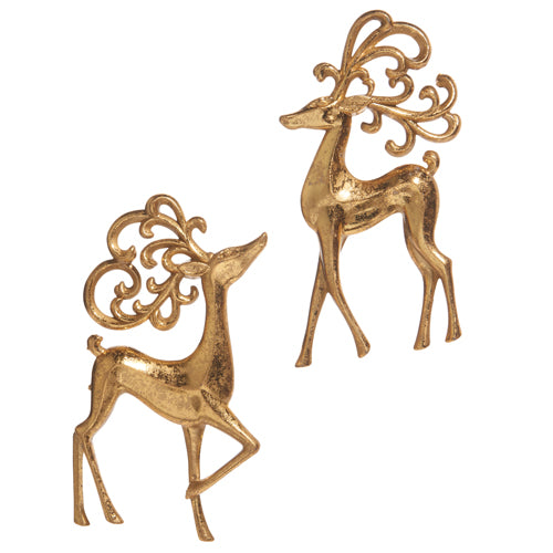 Ornate Gold Deer Ornament, 2 styles