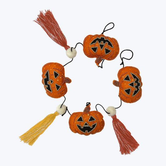 Felt Beaded Pumpkin Garland