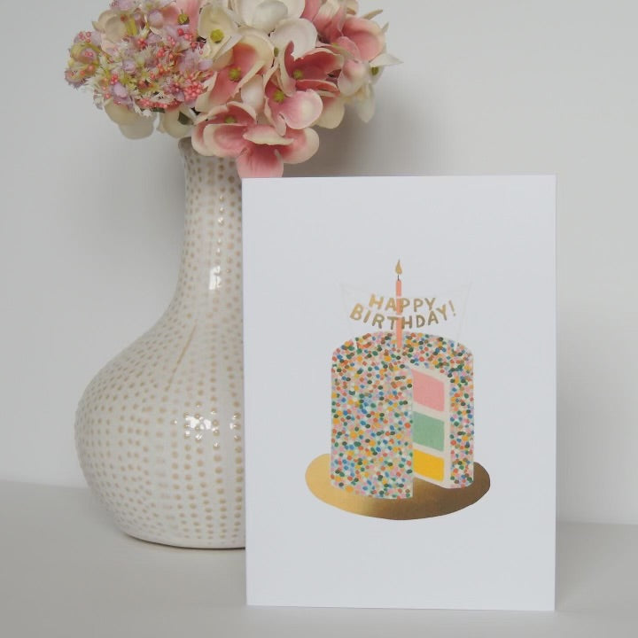 Happy Birthday Confetti Cake Card
