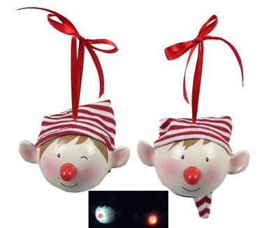 Elf LED Ornament, 2 styles