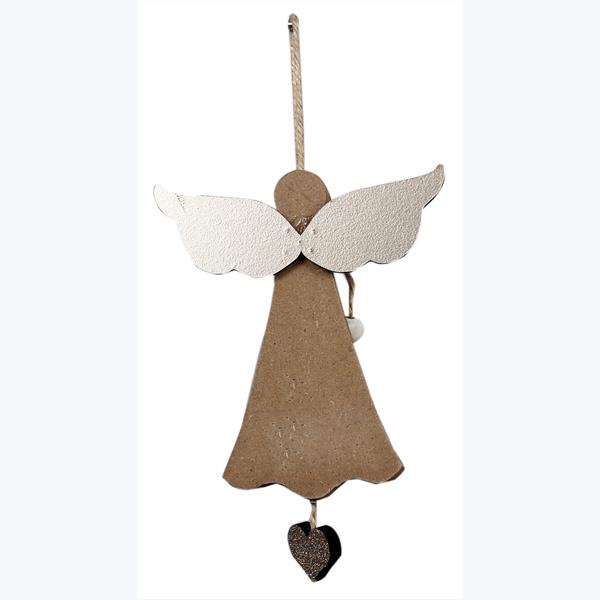 Wood White Winter Snow Angel Ornaments, 3 styles