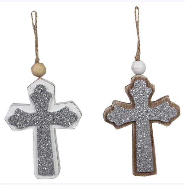 Wood Cross Ornaments, 2 styles