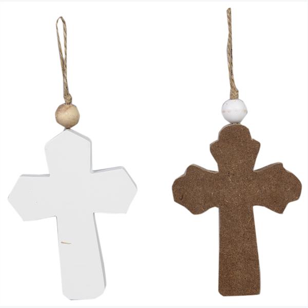 Wood Cross Ornaments, 2 styles