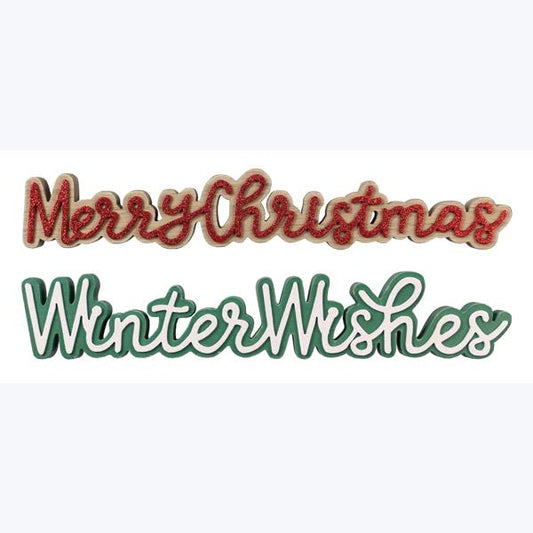 Wood Christmas Tabletop Word Sign, 2 styles