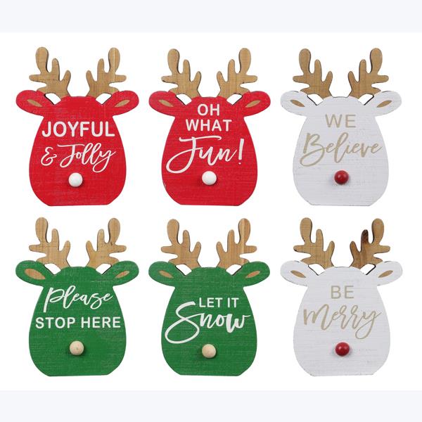 Wood Winter Whimsy Reindeer Tabletop Sign, 6 styles