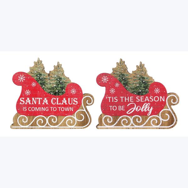 Wood Traditional Tabletop Christmas Sign, 2 styles