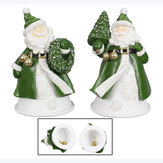 Large Resin Twas the Night Santa w/Real Jingle Bells, 2 styles