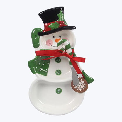 Winter Whimsy Snowman Chip & Dip w/ Spreader