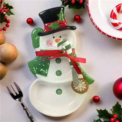 Winter Whimsy Snowman Chip & Dip w/ Spreader