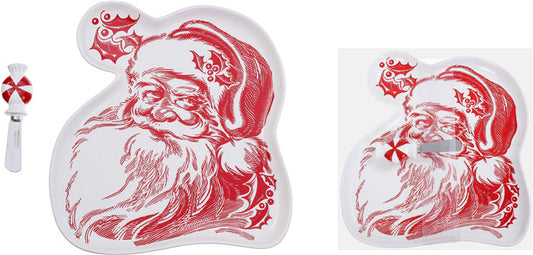 Red and White Santa Platter and Spreader