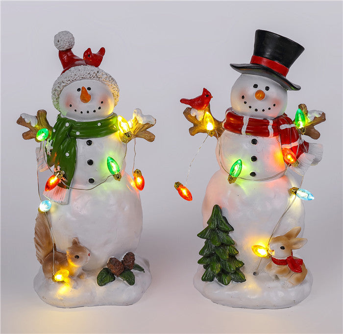 Large Snowman String Light Glow Scene, 2 styles