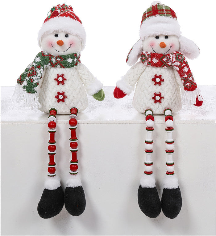 Plush Snowman with Button Legs, 2 styles