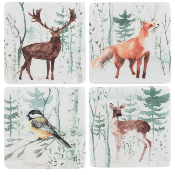 Woodland Animal Coaster Set