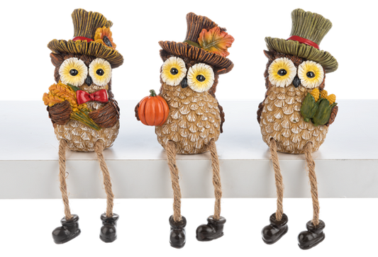 Owl Shelf sitters, 3 styles