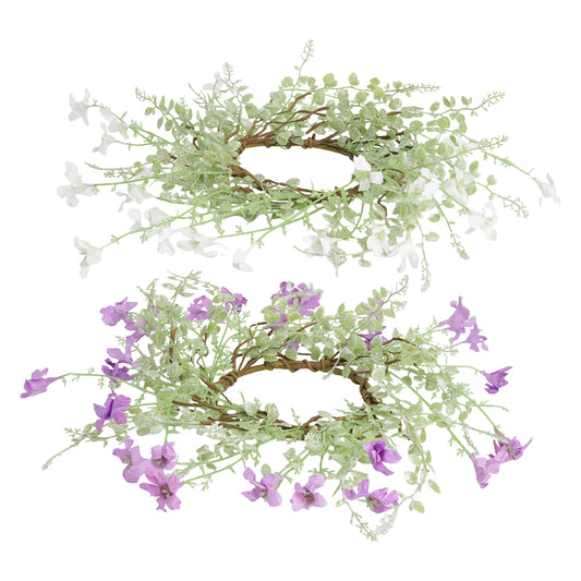 White OR Violet Flower Candle Rings