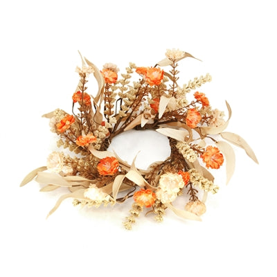 Natural and Orange Carnation Candle Ring