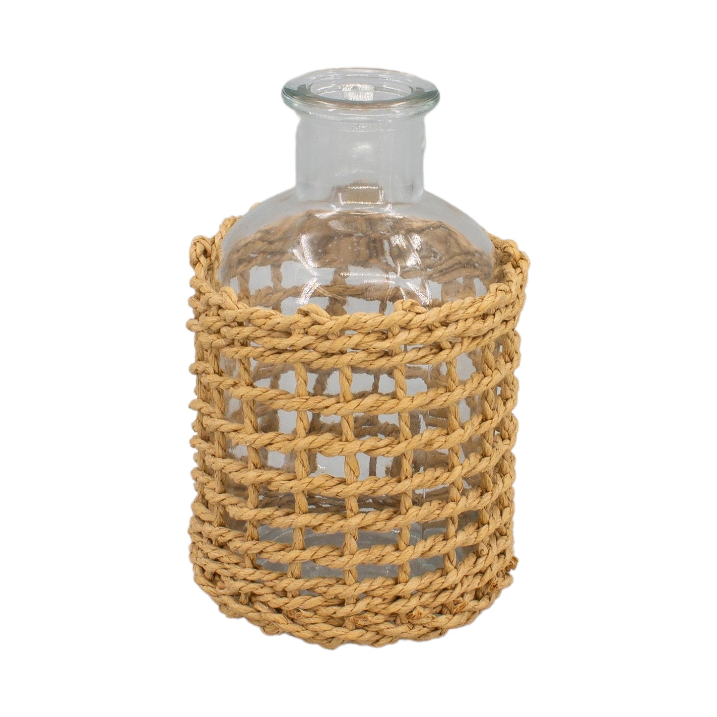 Nicola Glass Bottle with Woven Sleeve